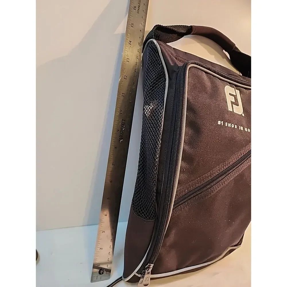 FootJoy Deluxe Shoe Bag Black Zipper Breathable Vented 15